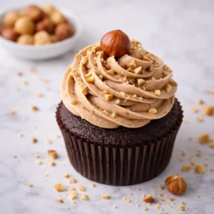 Home chocolate hazelnut cupcake
